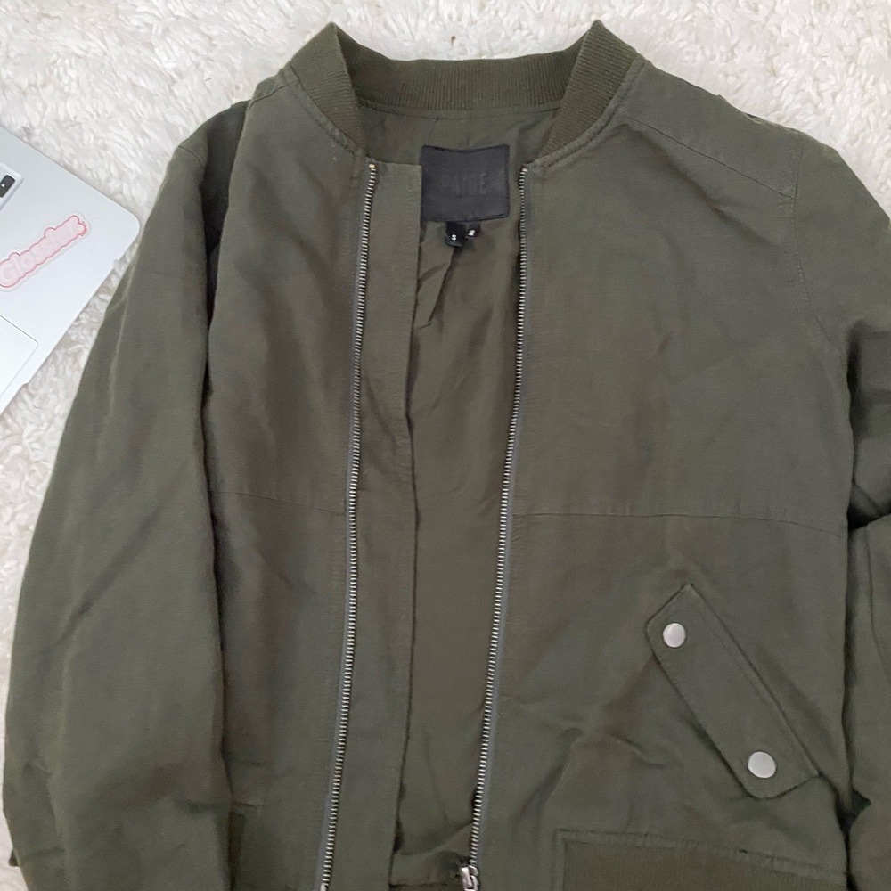 PAIGE Army Green Bomber Jacket